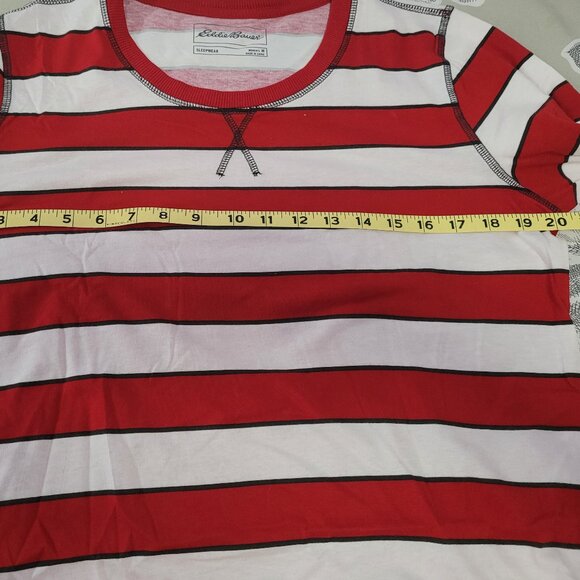 Eddie Bauer Holiday Red & White Striped 100% Cotton Sleep Set Size Medium NWT - Picture 7 of 10